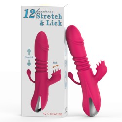 thrusting double stimulation vibrator